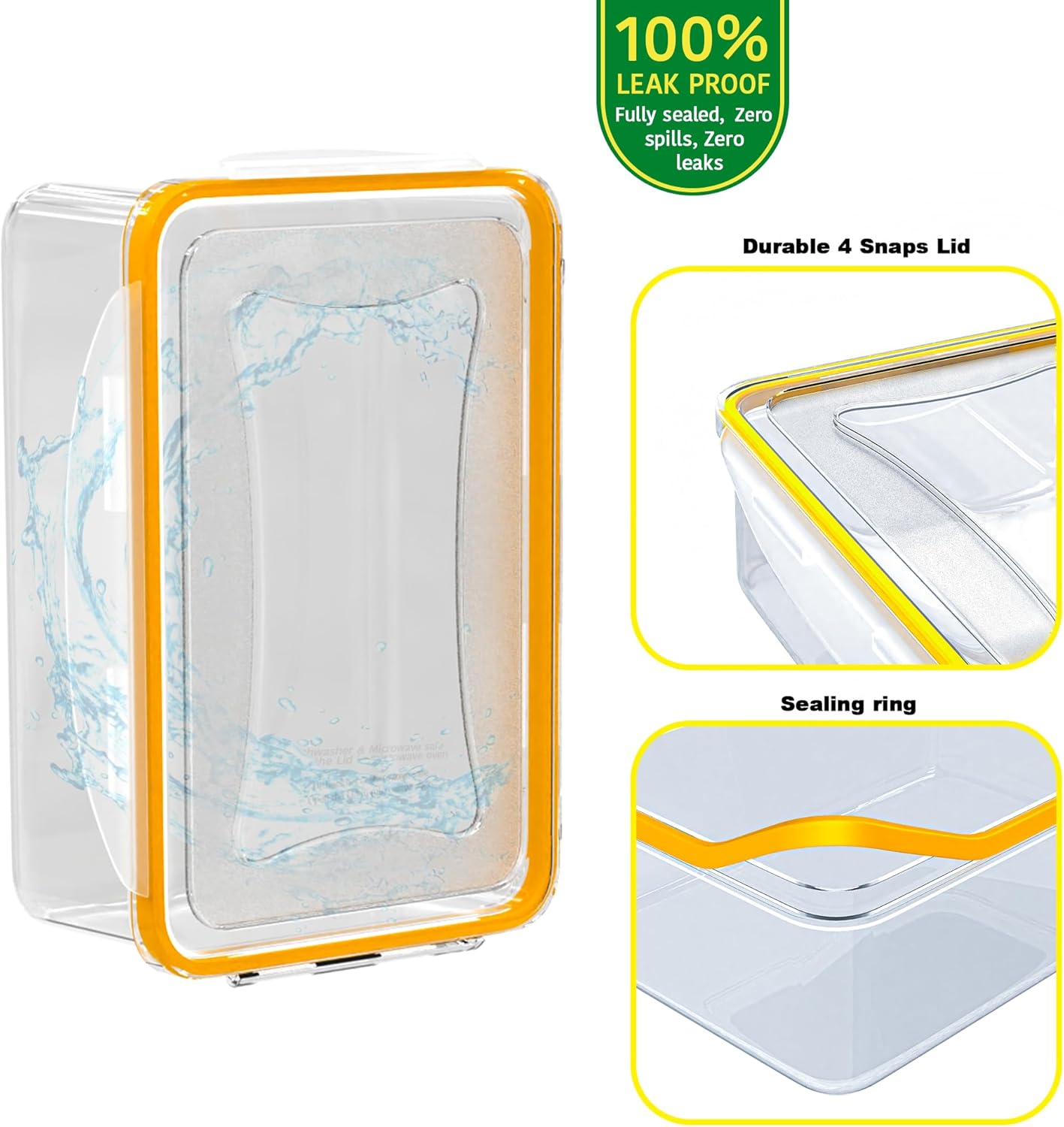 40 Pcs Food Storage Containers with Lids Airtight- Plastic Meal Prep Container for Pantry Kitchen Organization, Microwave, Dishwasher, Freezer Safe -100% Leak Proof (20 Stackable Boxes-20 Lids) - Image 7