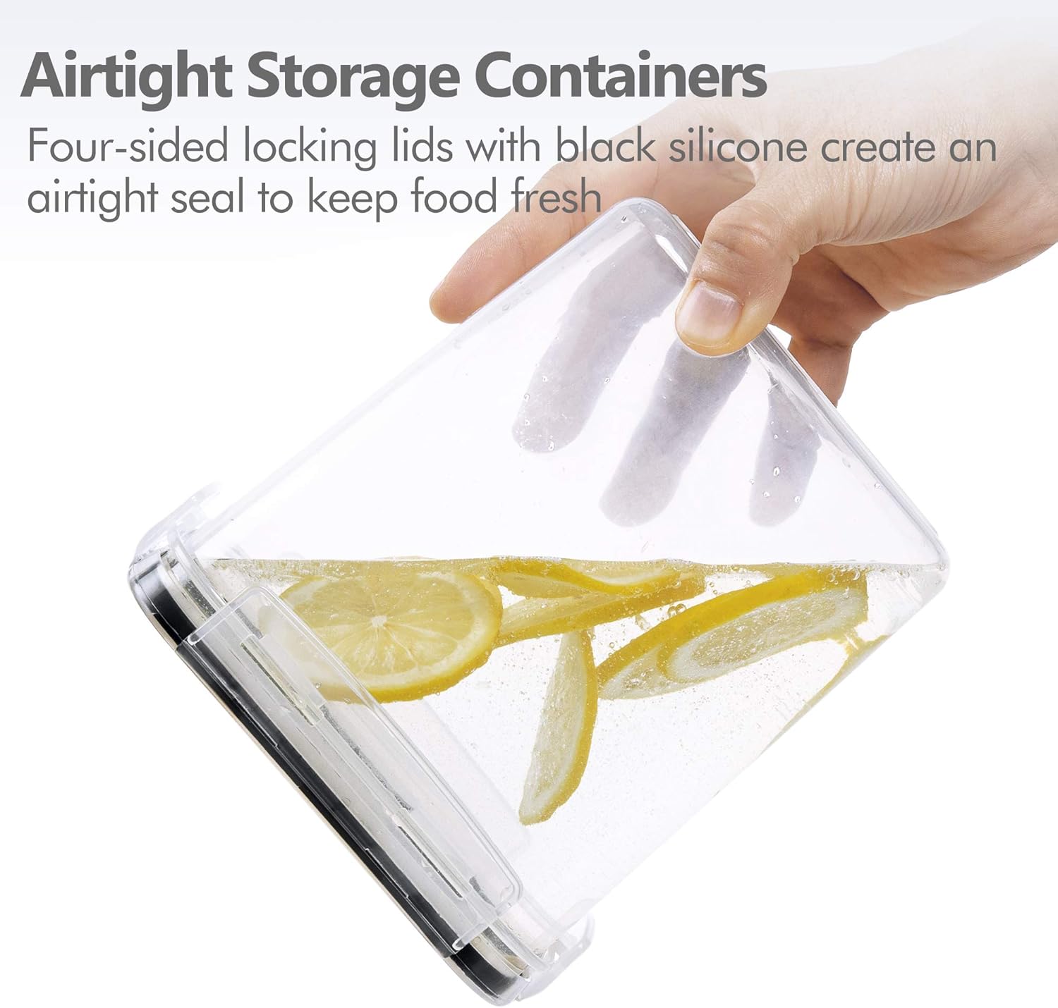 CHEFSTORY Airtight Food Storage Containers with Lids, 8 PCS Plastic Storage Canisters for Kitchen & Pantry Organization,Dry Food Canisters for Flour, Sugar and Cereal - Image 3