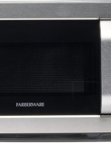 Farberware Countertop Microwave 700 Watts, 0.7 Cu. Ft. - Microwave Oven With LED Lighting and Child Lock - Perfect for Apartments and Dorms - Easy Clean Stainless Steel