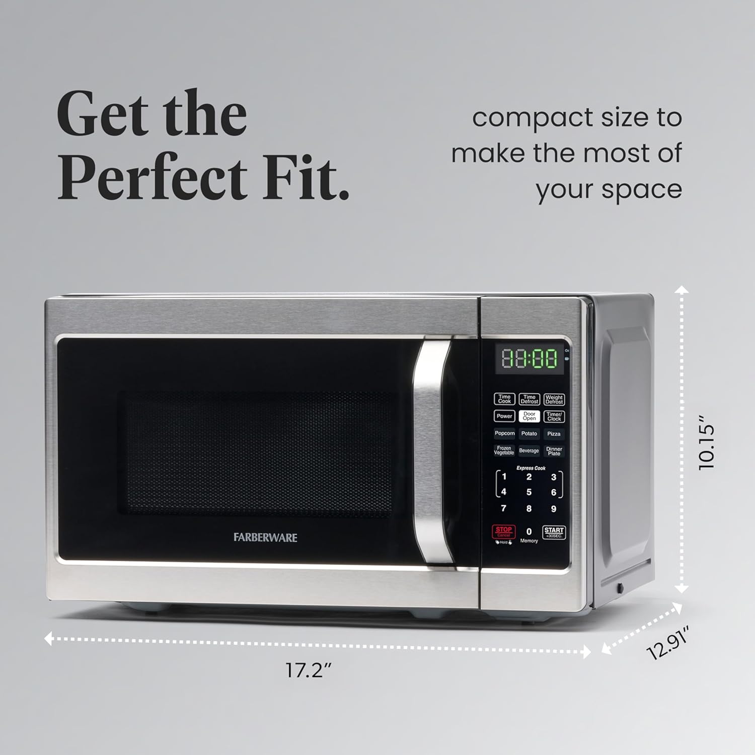 Farberware Countertop Microwave 700 Watts, 0.7 Cu. Ft. - Microwave Oven With LED Lighting and Child Lock - Perfect for Apartments and Dorms - Easy Clean Stainless Steel - Image 4